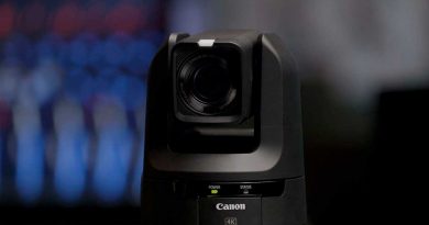 Vista frontal del sistema de cámara remota de Canon