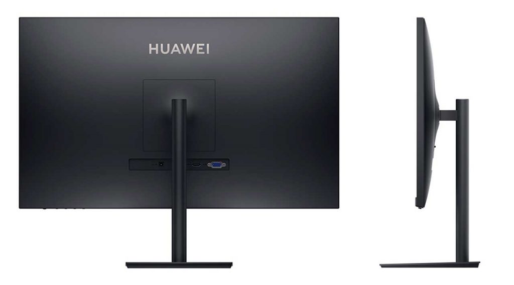 Foto de la parte trasera y lateral del monitor Huawei Display 23.8