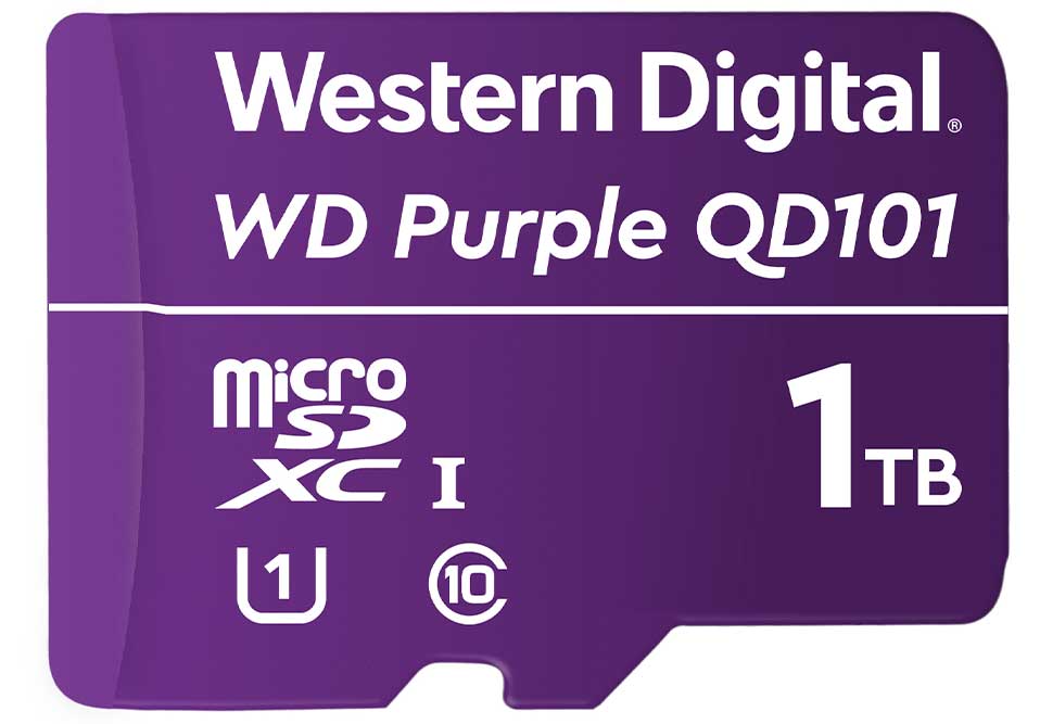 Imagen de la tarjeta microSD WD Purple de 1TB.