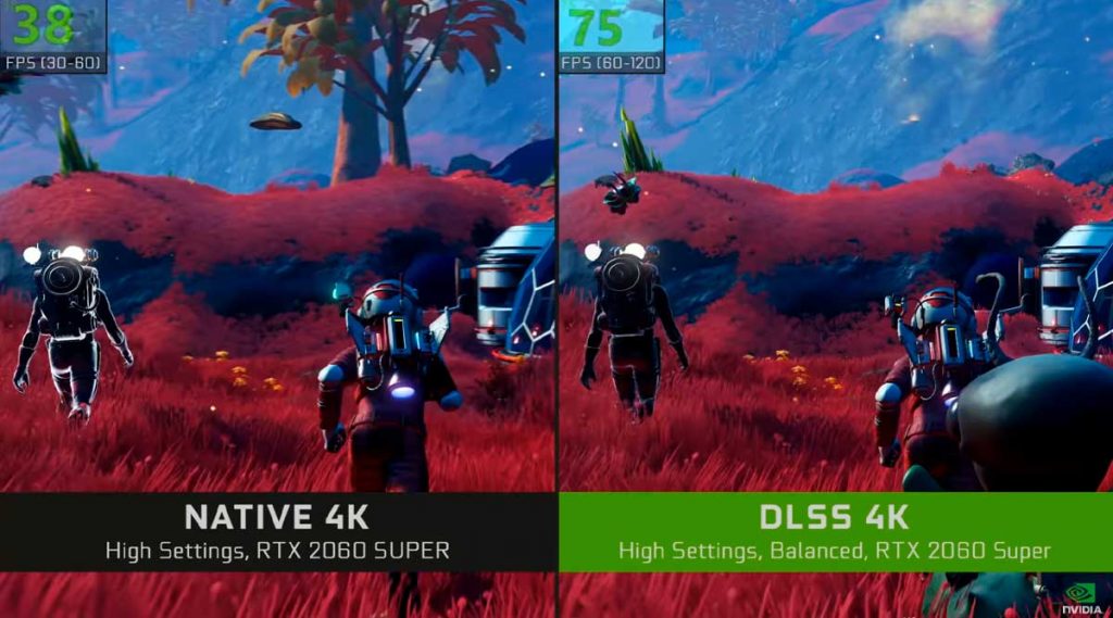 Comparación del rendimiento en el juego con Nvidia DLSS.