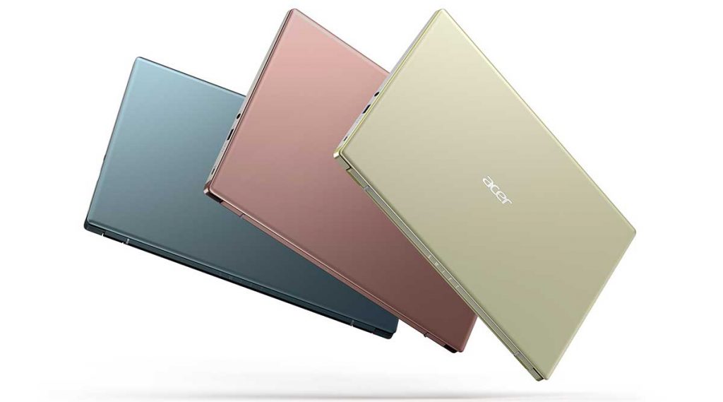 El portátil Acer Swift X en tres colores.
