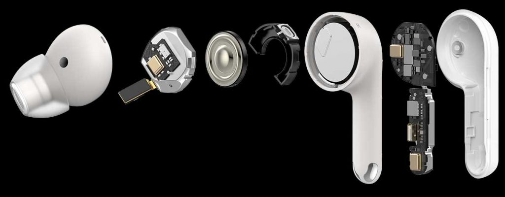 Imagen de los componentes de los auriculares.