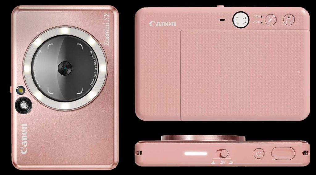 La cámara instantánea Zoemini S2 en rosa oro