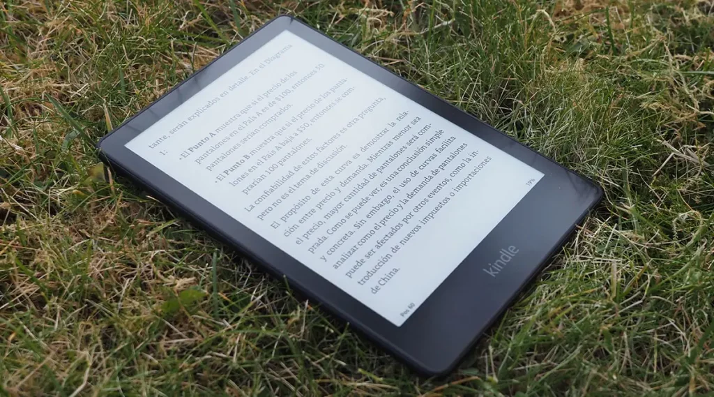 El nuevo Kindle a pleno rendimiento en exteriores.