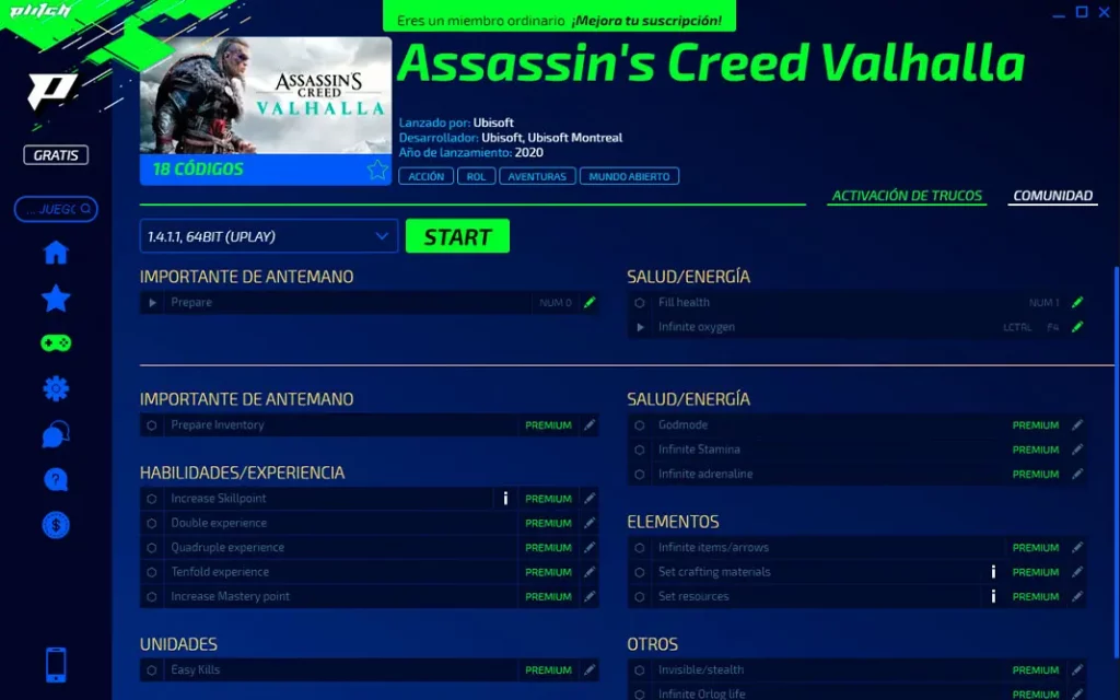 Trucos Assassin's Creed Valhalla con Plitch